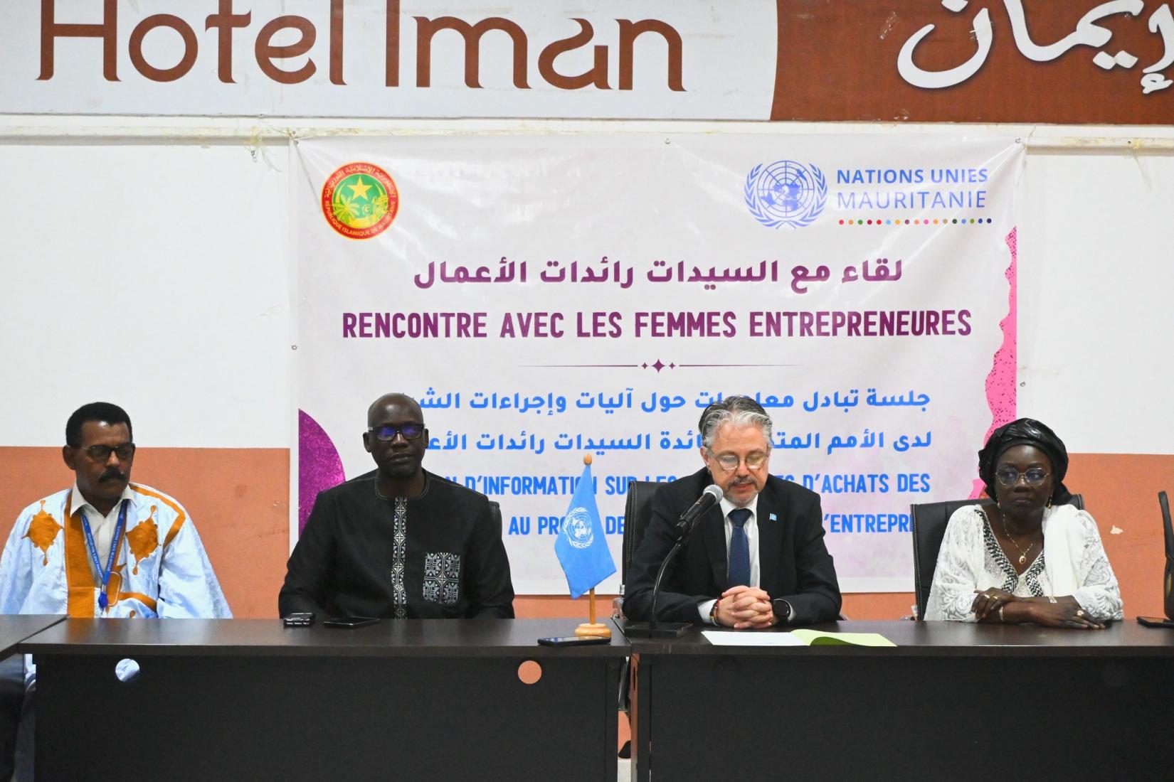 La délégation du SNU en Mauritanie à l'ouverture de la rencontre.